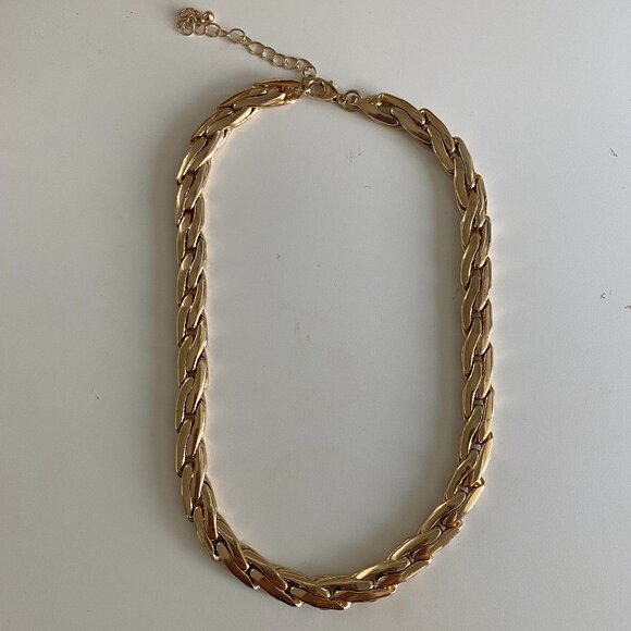 Gold Chain Statement Necklace 16"+3" - Picture 1 of 4